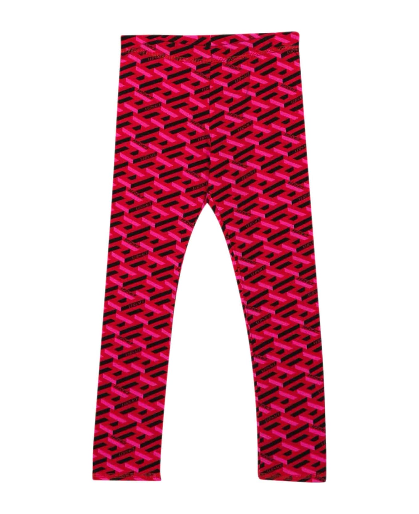 Versace Red Leggings Girl Kids - Rosso/fucsia