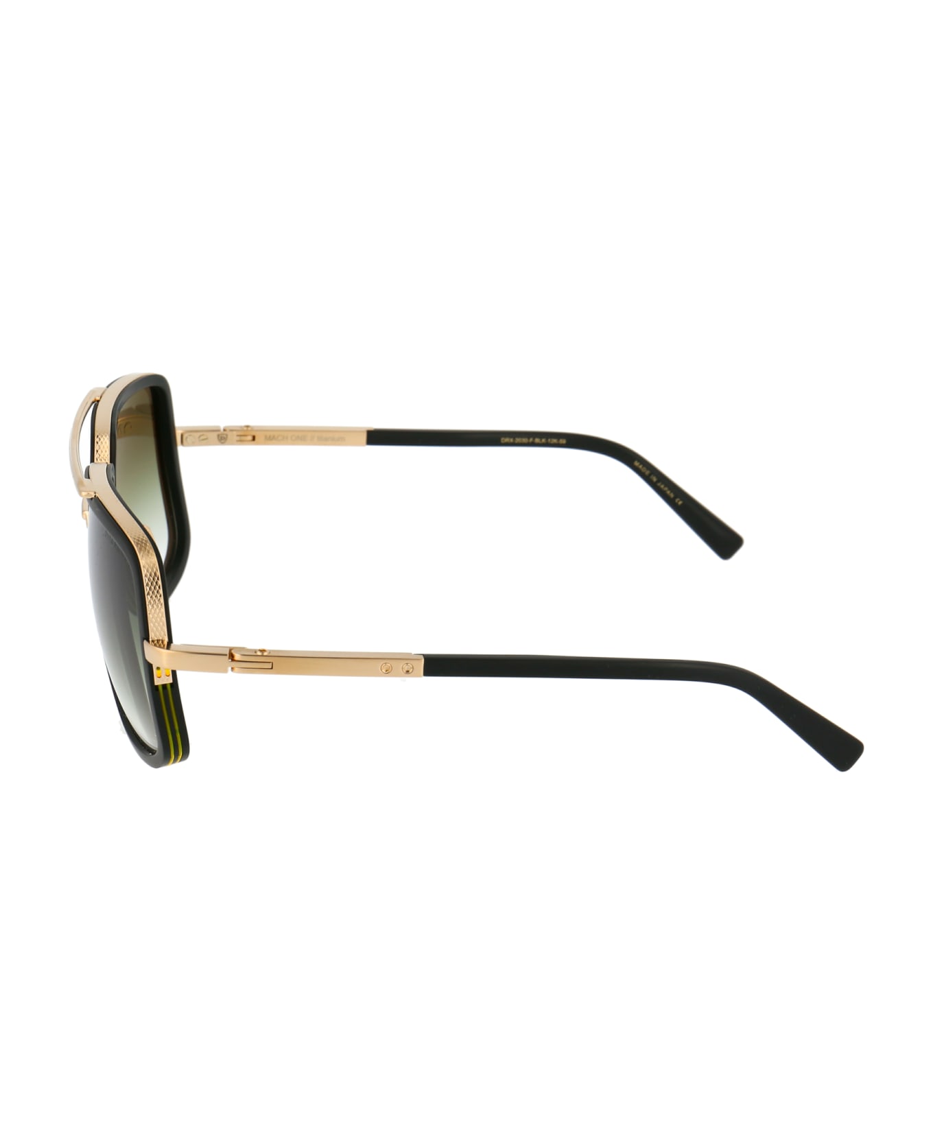 Dita Mach-one Sunglasses - Matte Black-Antique 12K Gold to Clear