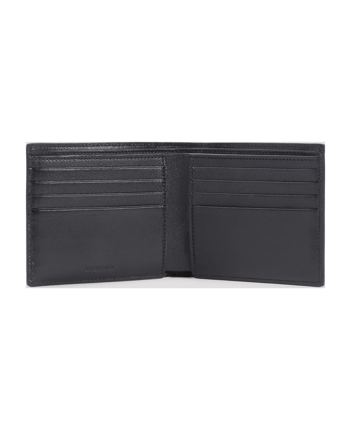 Balenciaga Cash Leather Wallet - Black