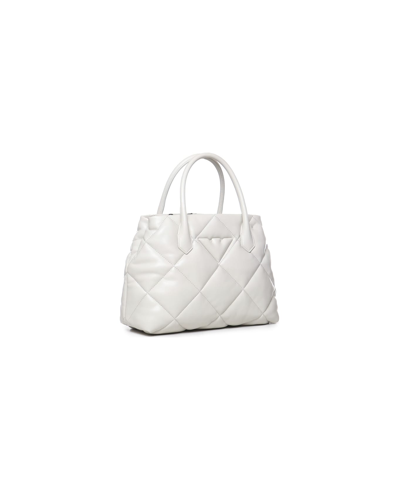 Emporio Armani Quilted Effect Hand Bag - White