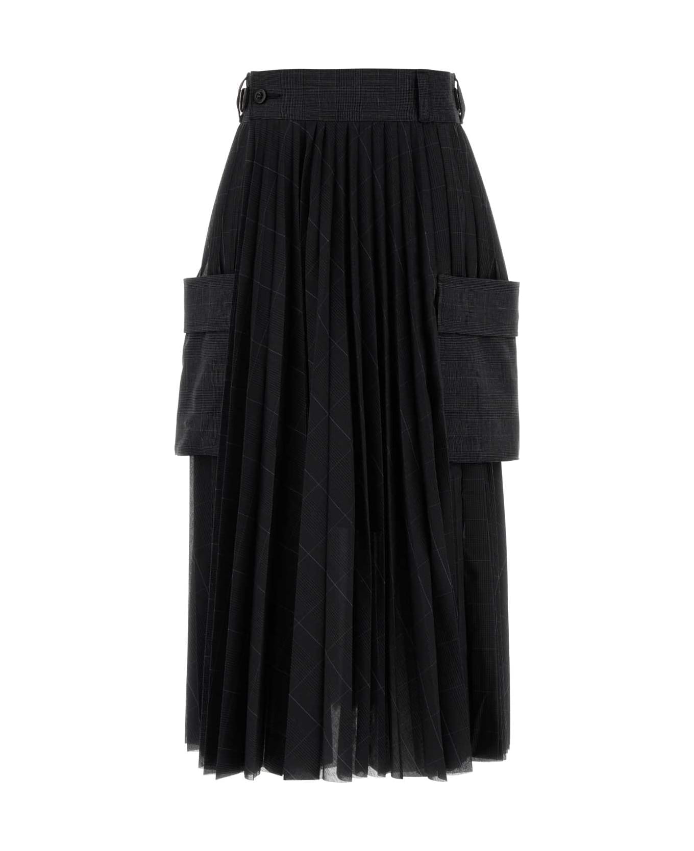 Sacai Embroidered Polyester Skirt - GRAY