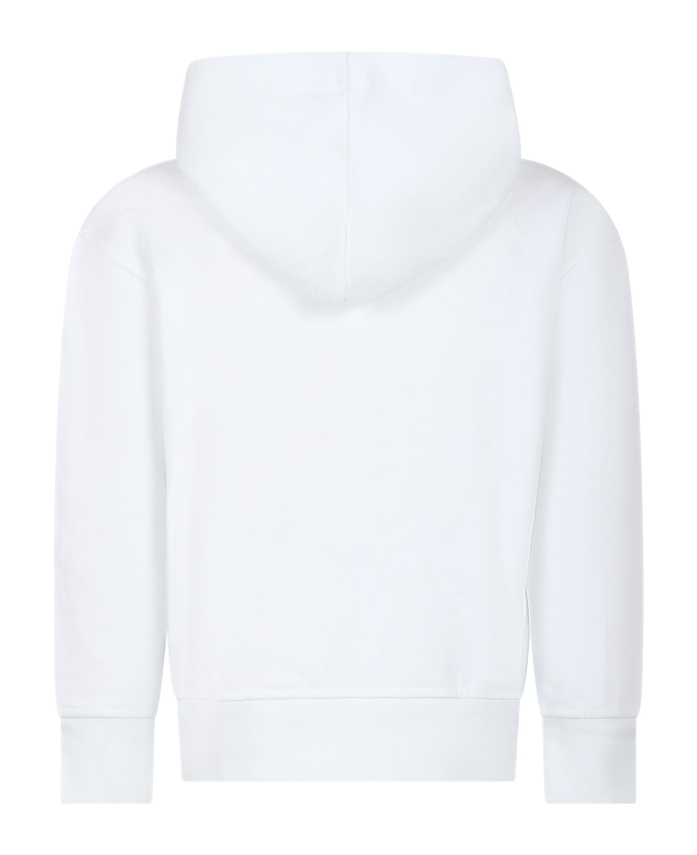MSGM White Sweatshirt For Kids With Logo - White ニットウェア＆スウェットシャツ