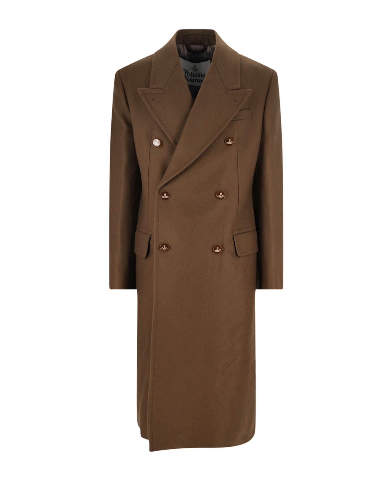 Vivienne Westwood Double-breasted Wool And Cashmere Coat - Brown