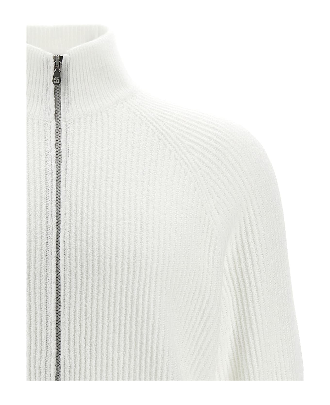 Brunello Cucinelli Zip Cardigan - White