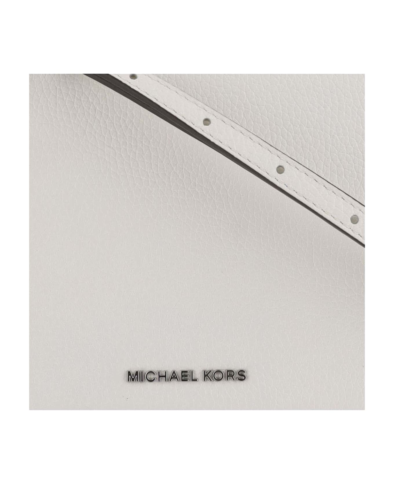 Michael Kors Leather Shoulder Bag With Logo - Optic white