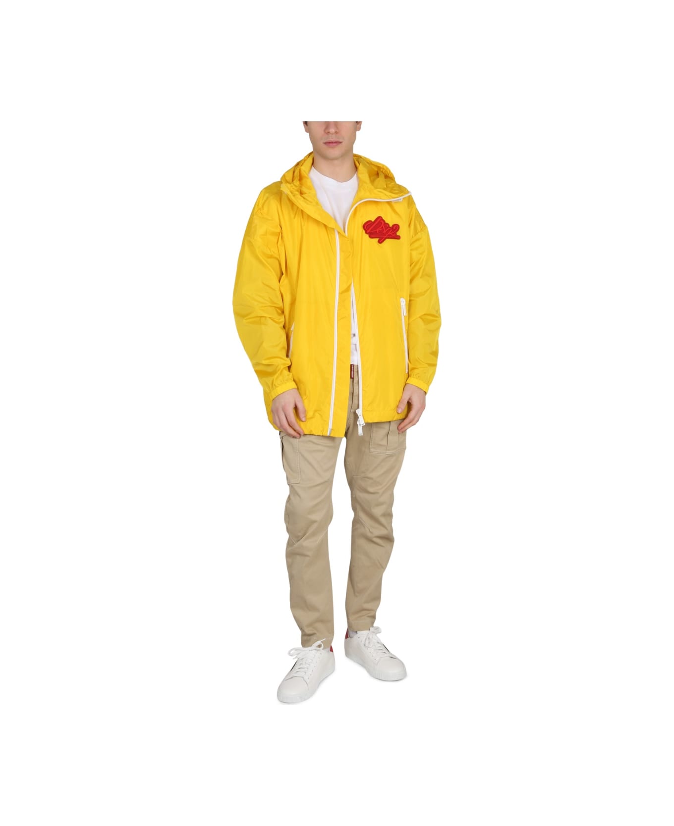 Dsquared2 Jacket With Logo Patch - ORANGE
