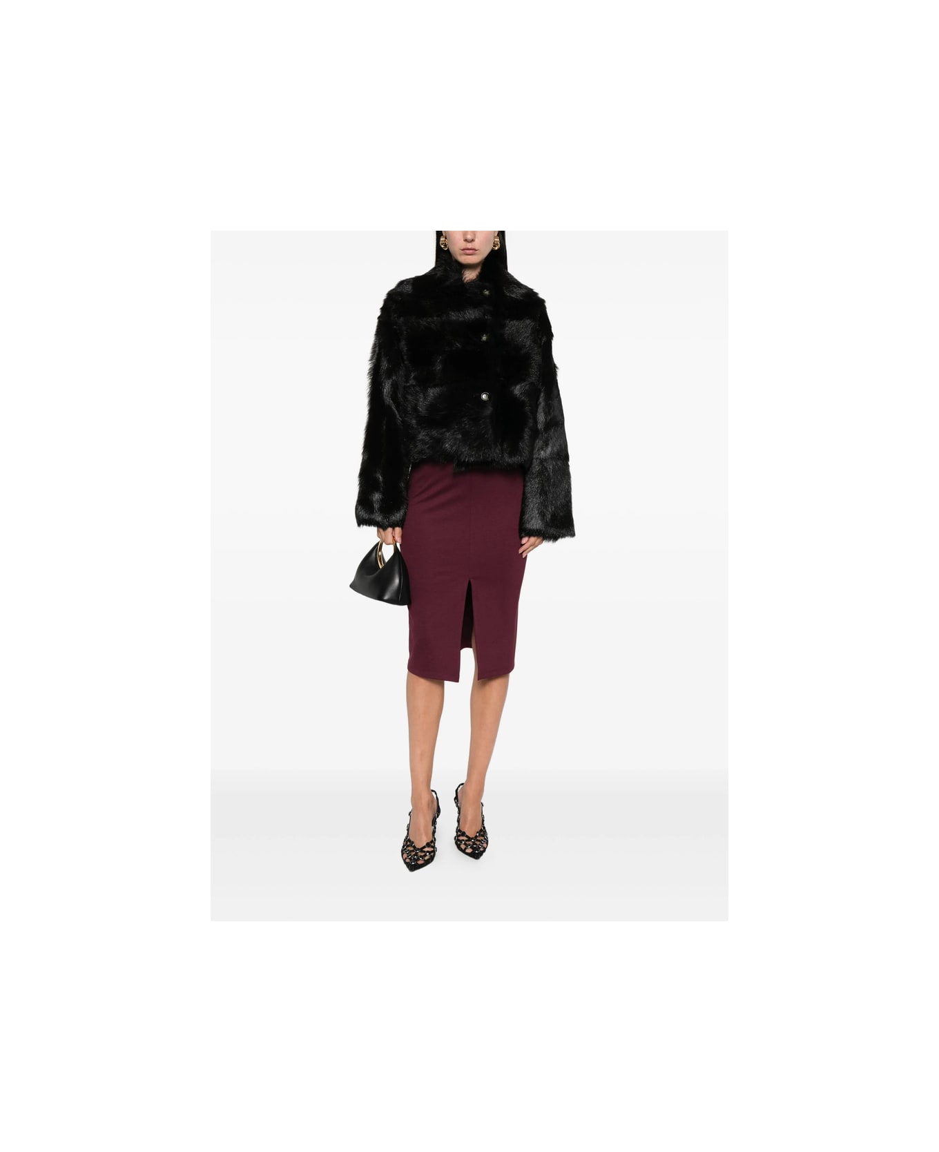 Alberta Ferretti Leather Outerwear - BLACK