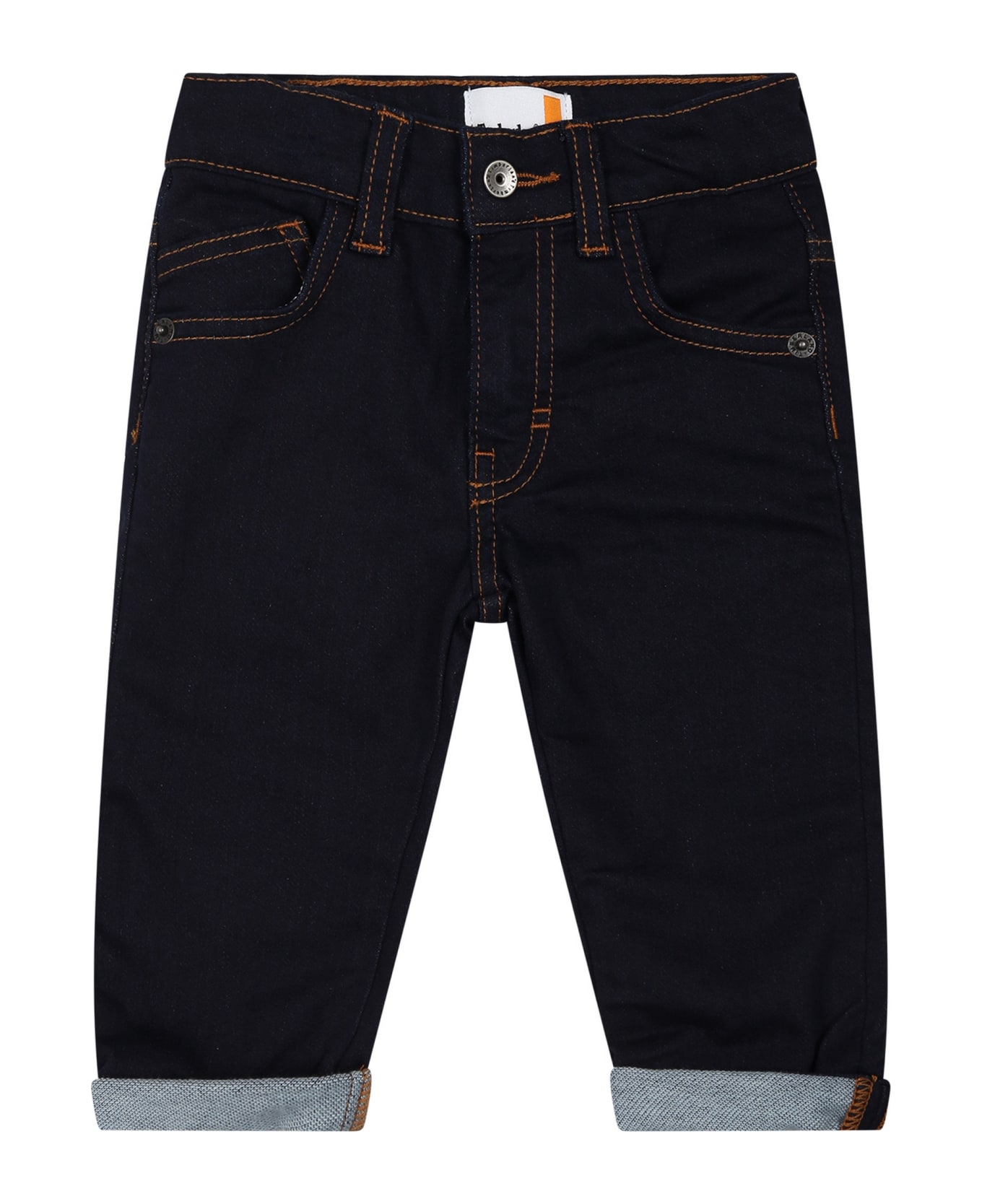 Timberland Blue Jeans For Baby Boy With Logo - Denim