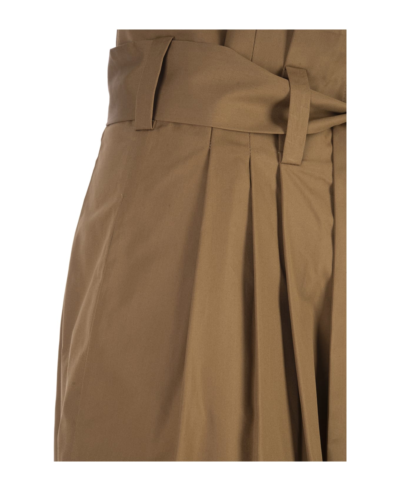Aspesi Brown Wide Trousers With Belt - Brown