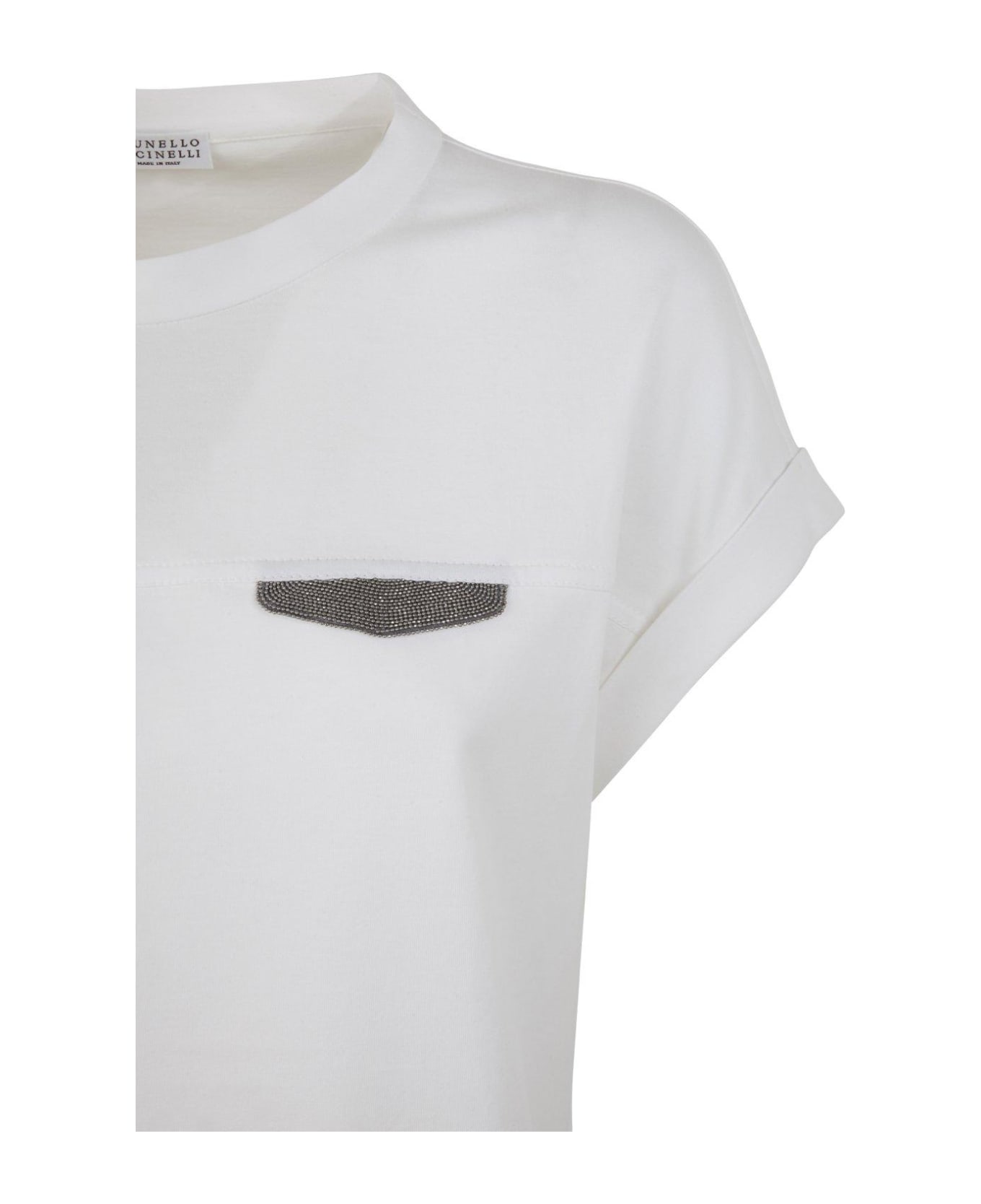 Brunello Cucinelli Short Sleeved Crewneck T-shirt - Bianco