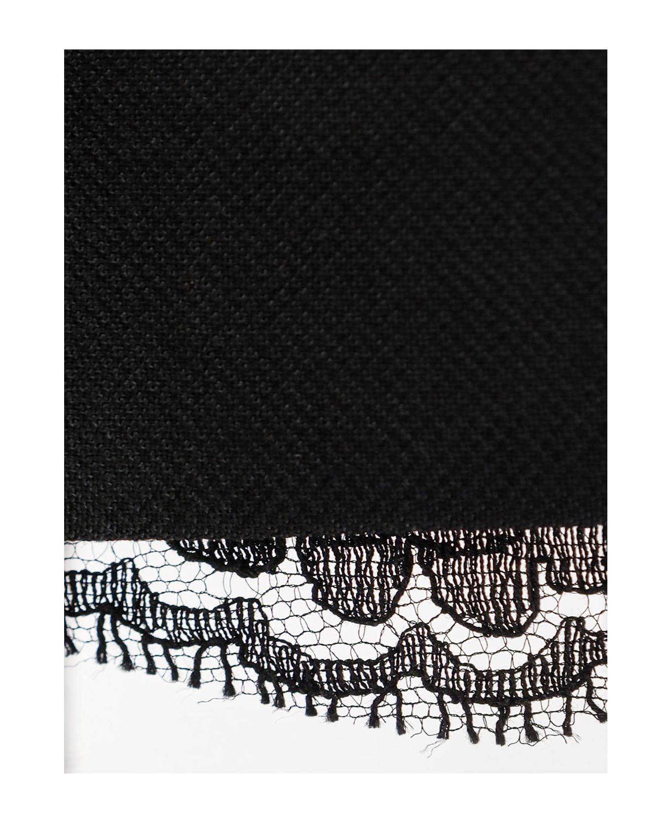 Dolce 
Gabbana Virgin Wool Miniskirt With Lace Detail - Black