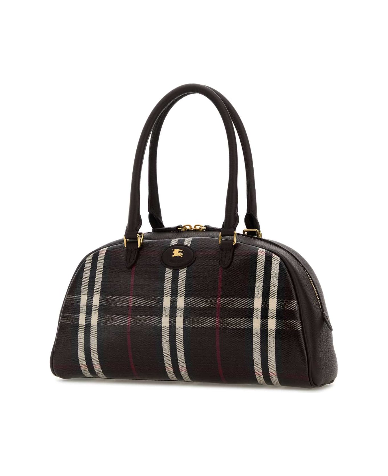 Burberry Printed Canvas Medium Highlands Handbag - MAHOGANY
