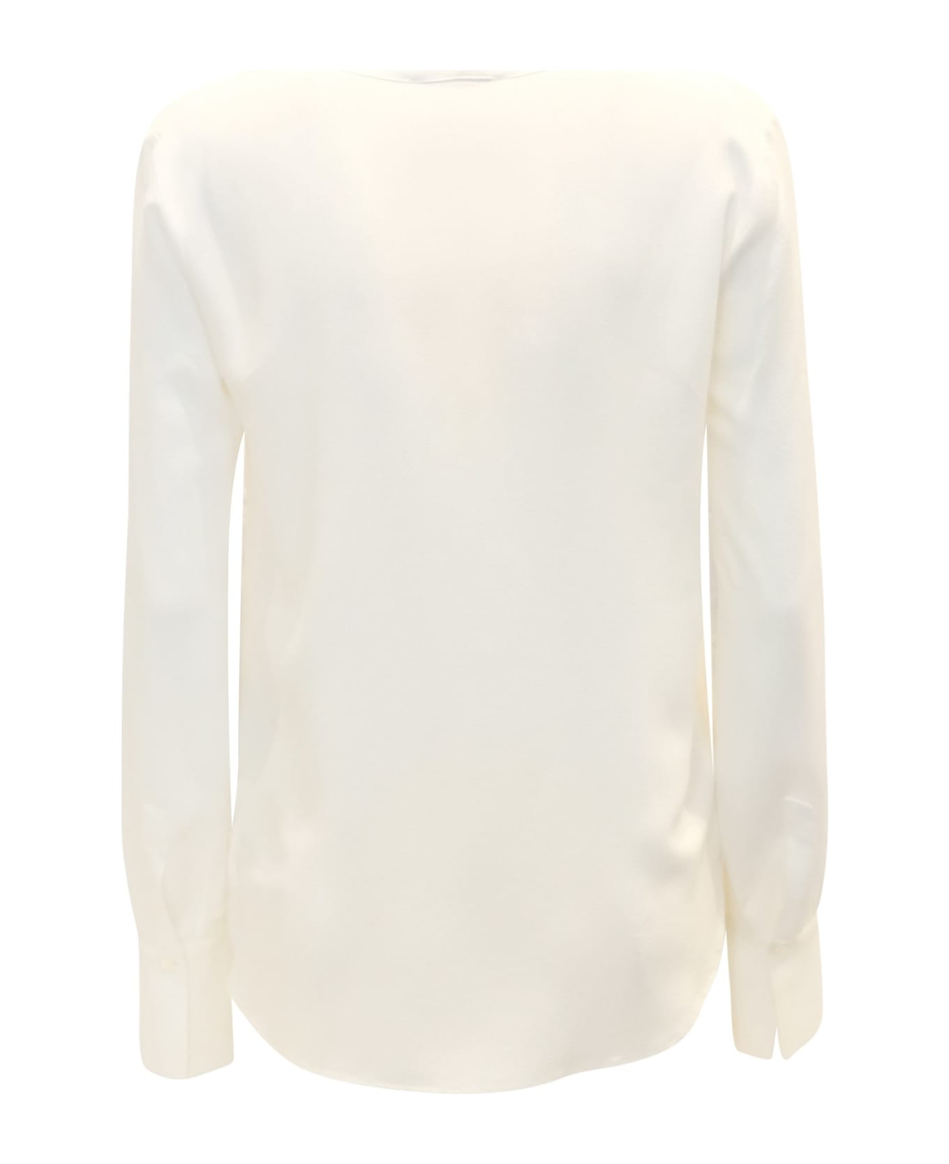 Antonelli 001 White Silk Aversa T-shirts - WHITE ブラウス