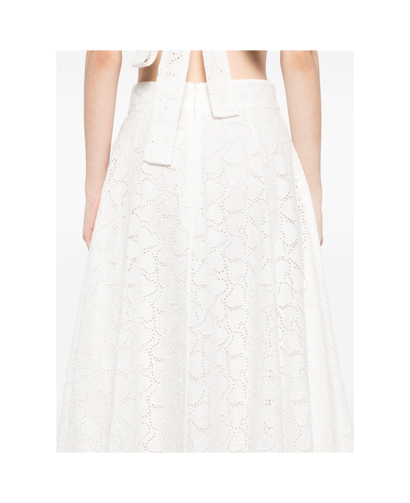 Zimmermann Crush Cotton Midi Skirt - White