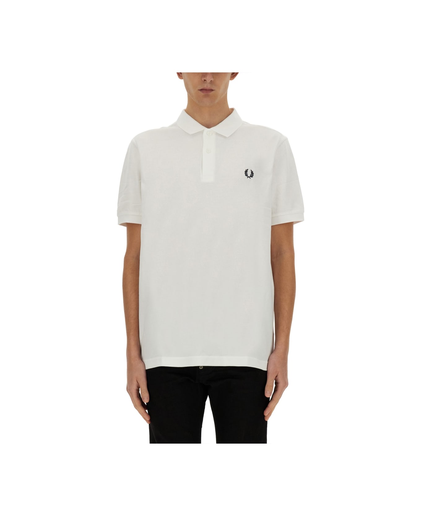 Fred Perry Polo With Logo - WHITE