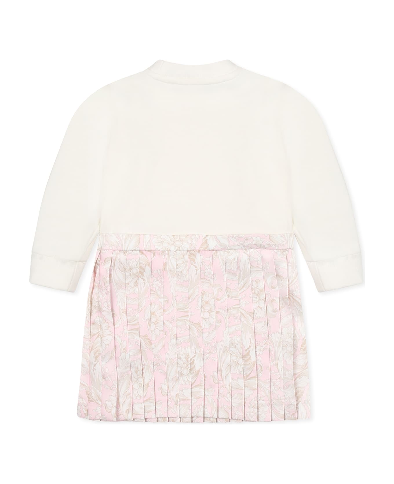 Versace White Dress For Baby Girl With Medusa - White