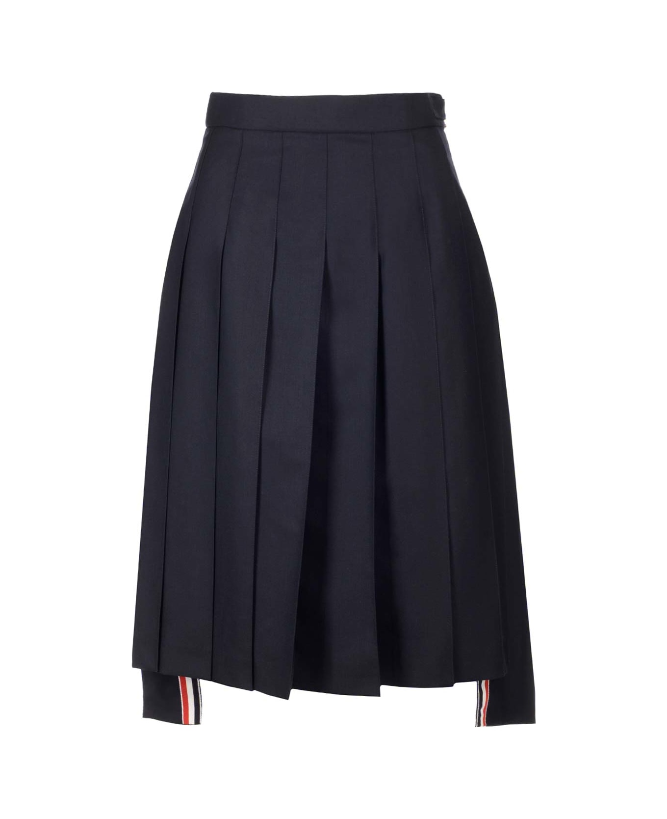Thom Browne Pleated Midi Skirt - Blue