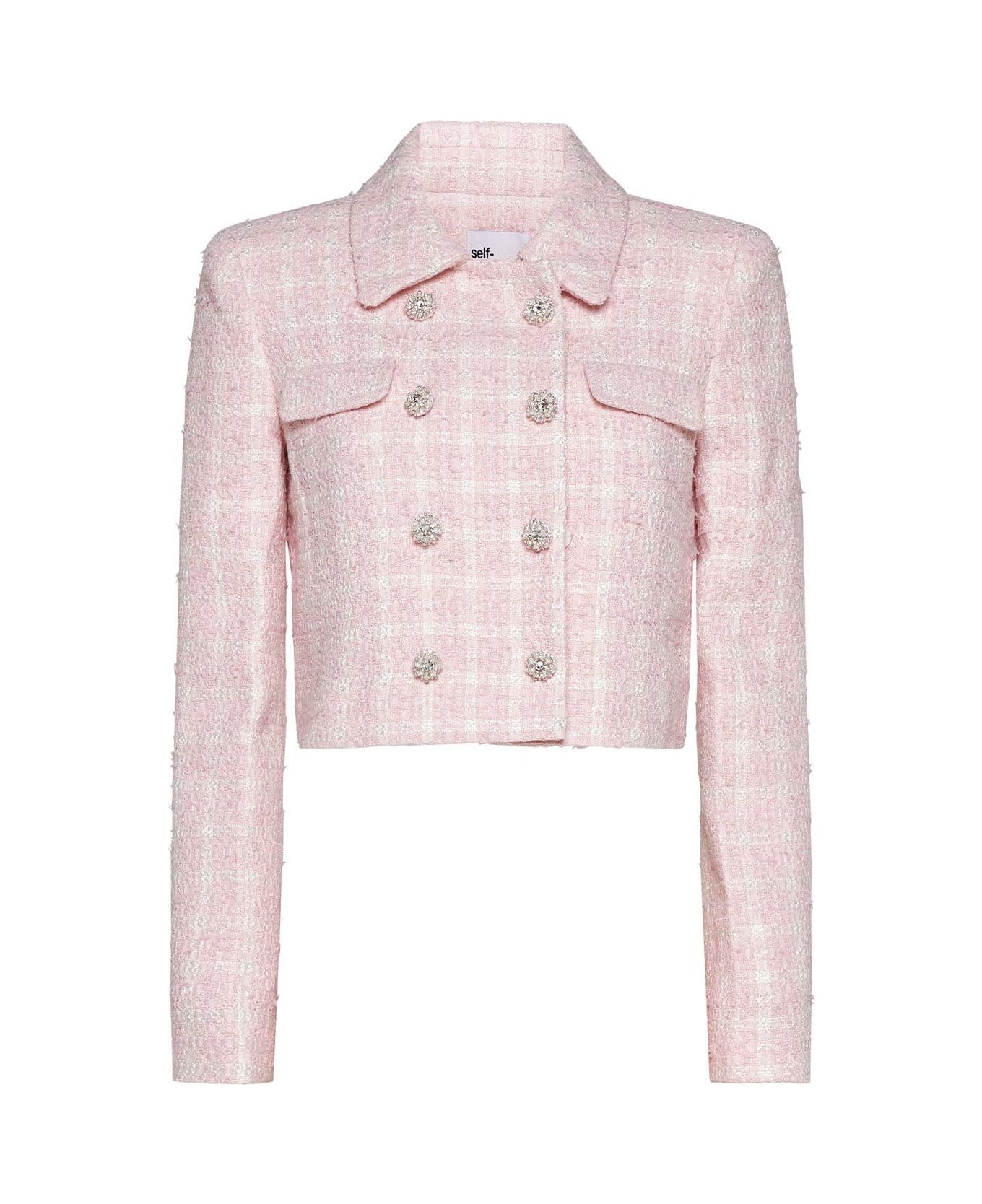 self-portrait Boucle Collar Jacket - Pink ジャケット