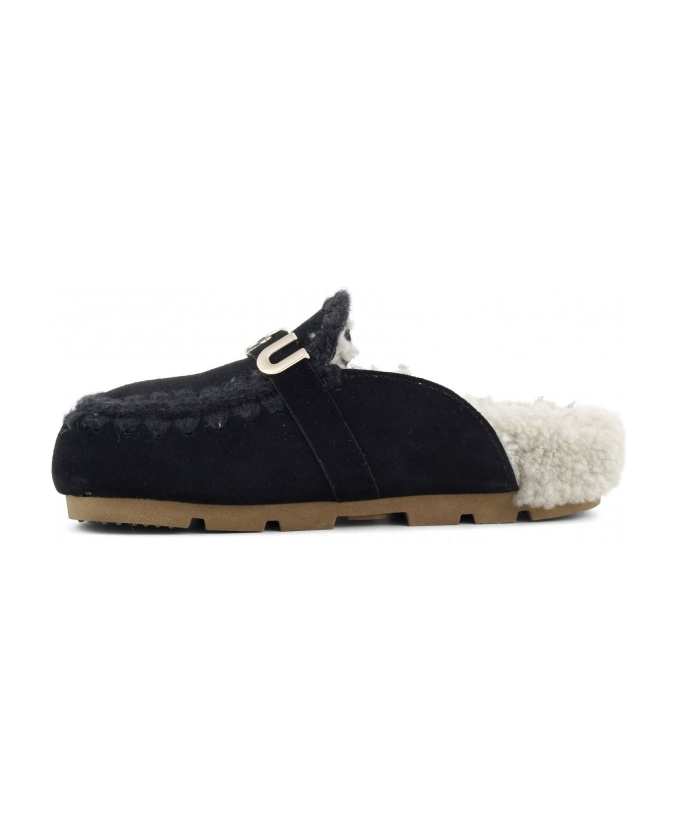 Mou Winter Bio Slide Big Letter Logo - Black