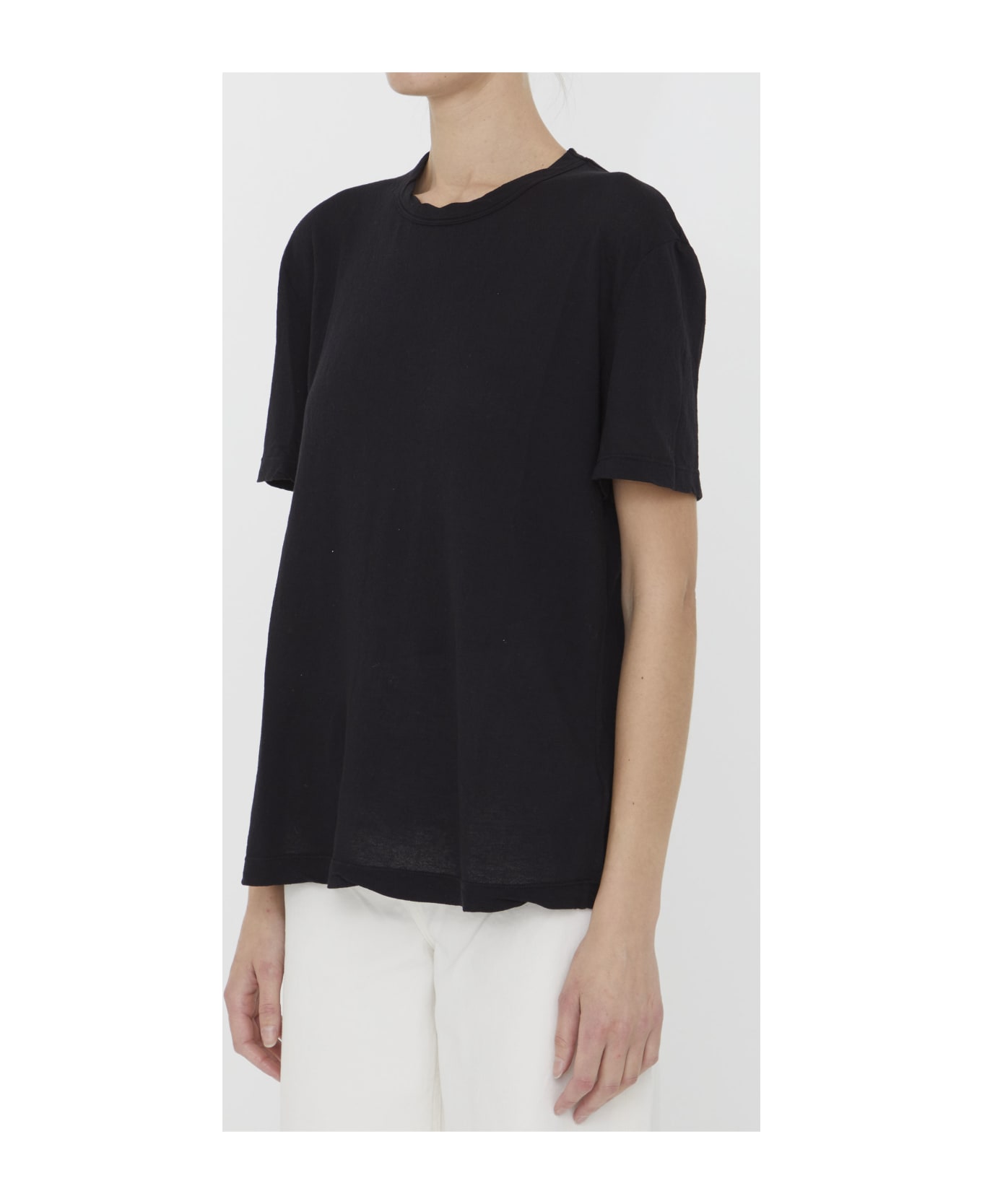 James Perse Black Cotton T-shirt - BLACK Tシャツ