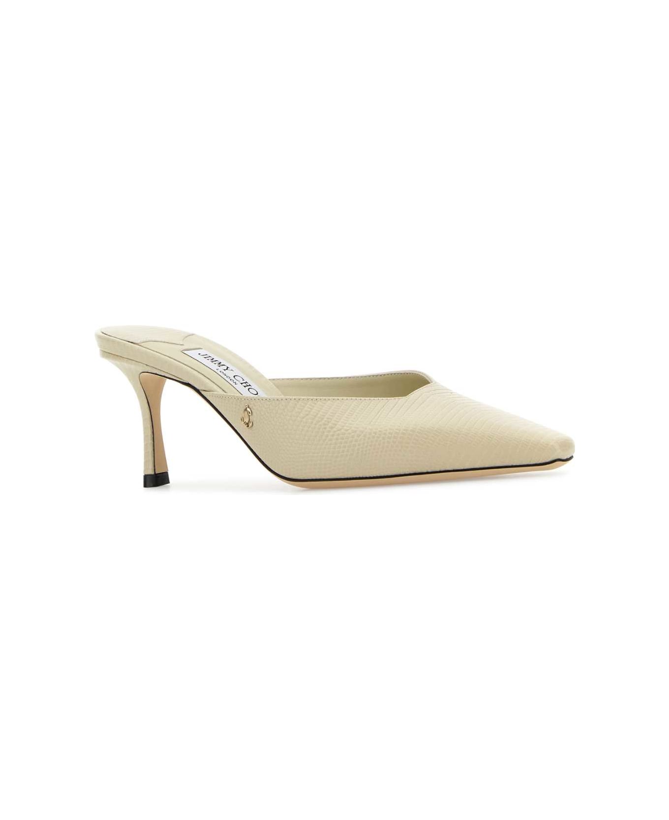 Jimmy Choo Sand Leather Vivi 65 Mules - BAMBOO