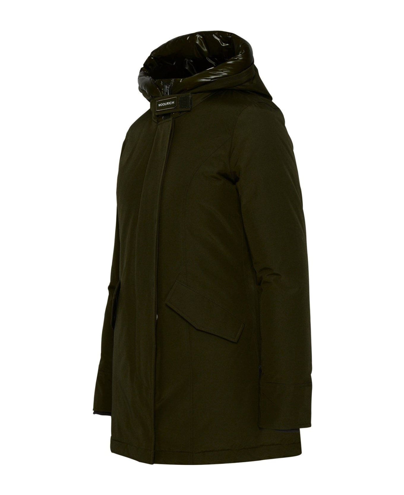 Woolrich Army Green Cotton Down Jacket - DARKGREEN