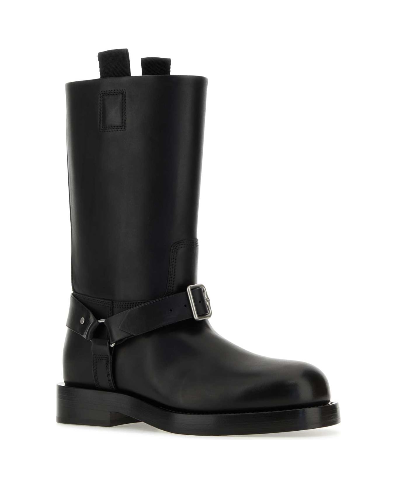 Burberry Black Leather Ankle Boots - BLACK
