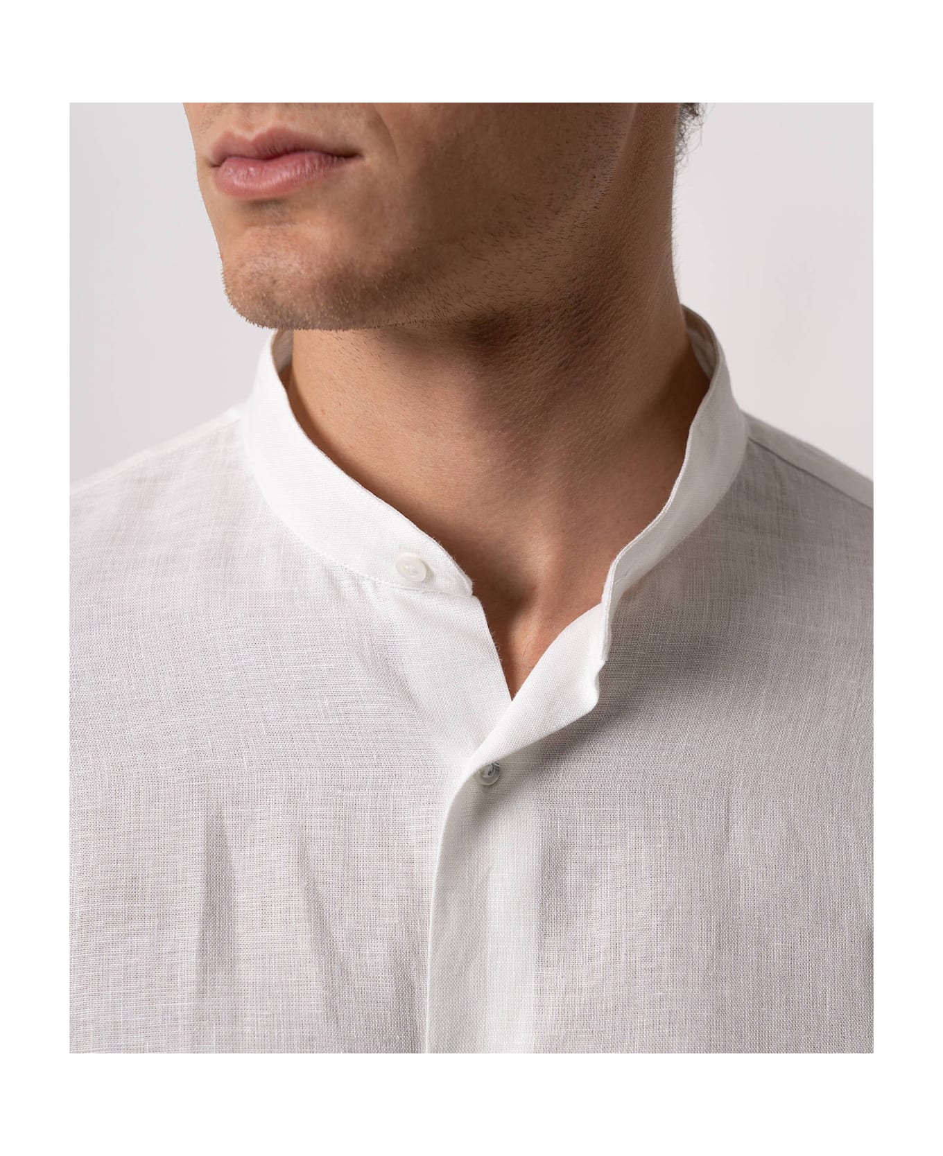 Larusmiani Casual Linen Shirt Kensington T-Shirt - White