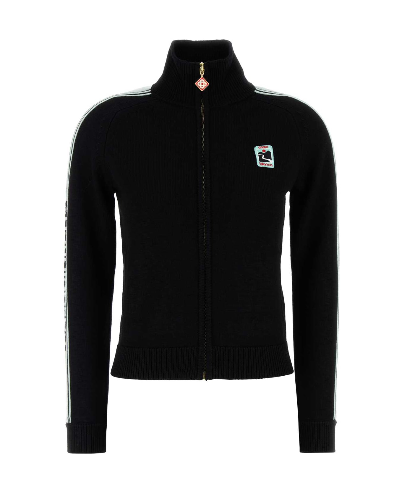 Casablanca Black Wool Cardigan - BLACK