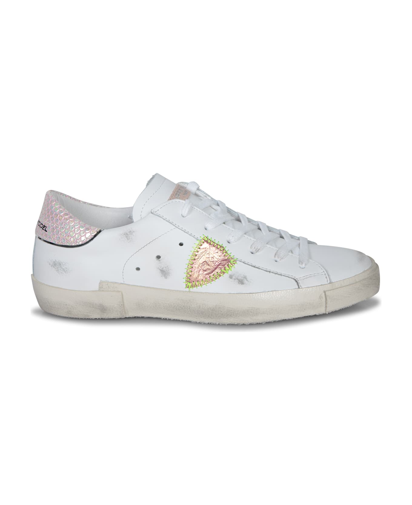 Philippe Model Prsx Low White-pink Sneakers - White