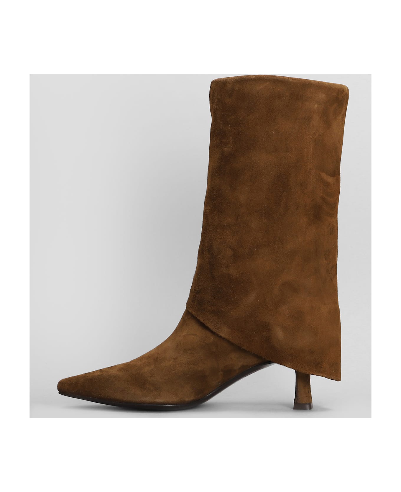 Julie Dee Texan Ankle Boots In Brown Suede - brown