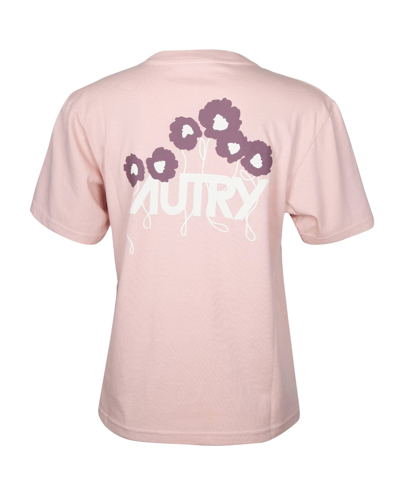 Autry Cotton T-shirt With Logo - Powder