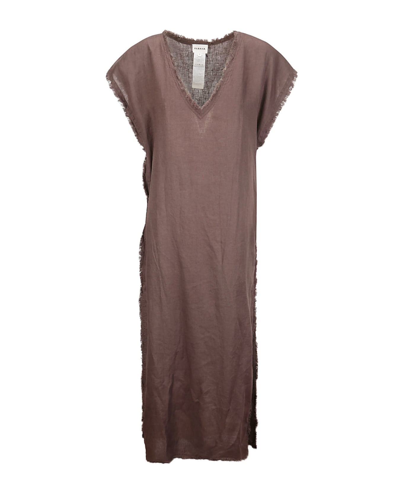 Parosh Long Dress - BROWN