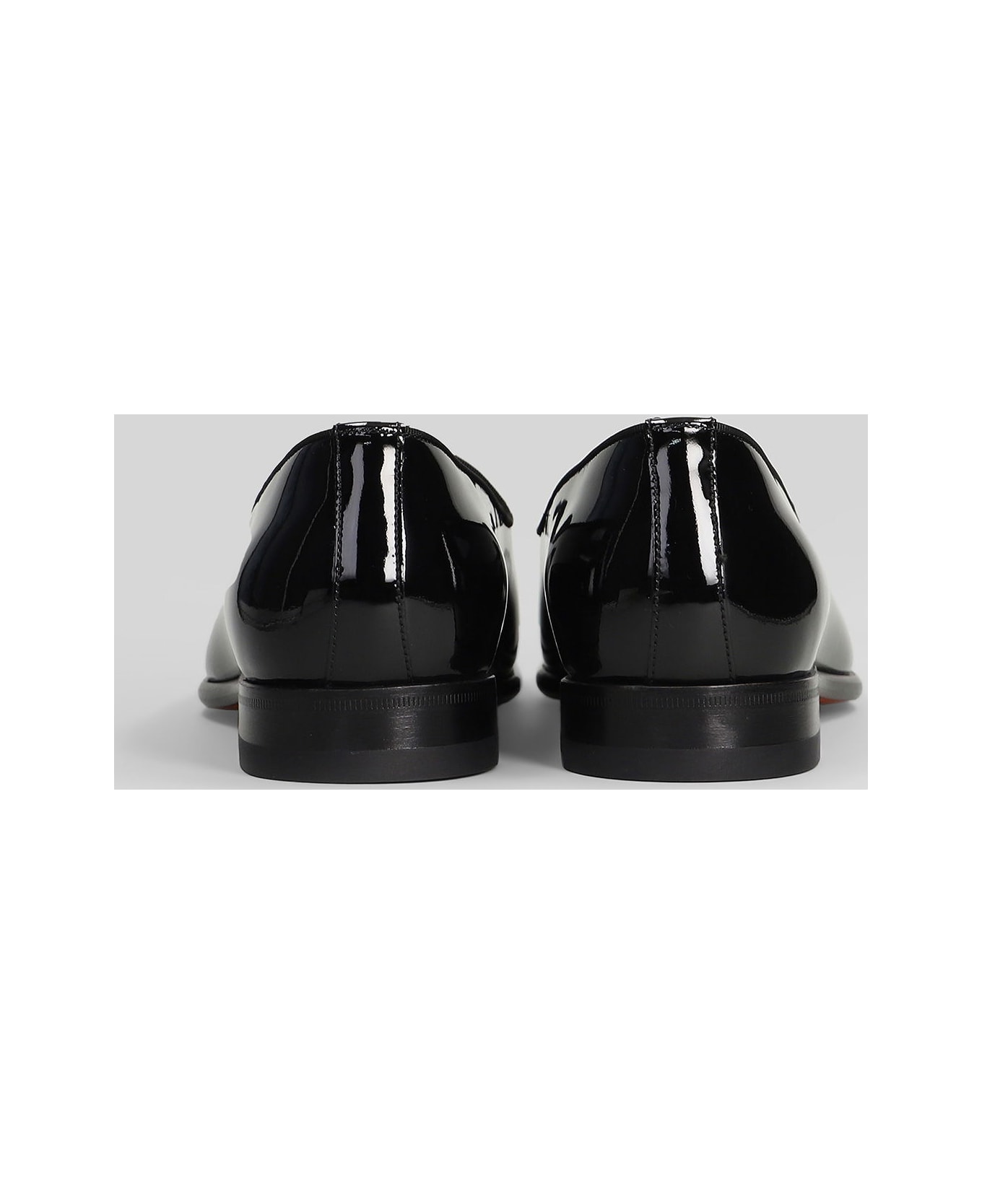 Santoni Brody Loafers In Black Patent Leather - black