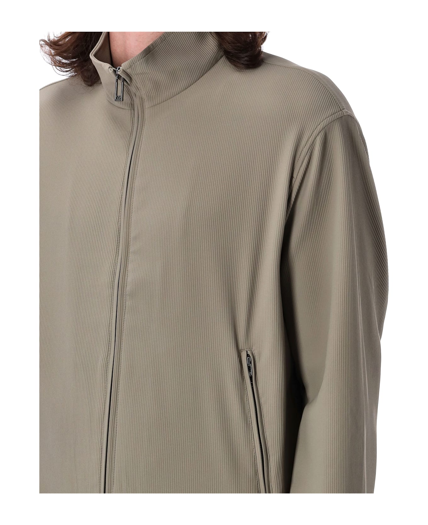 Emporio Armani Canneté-effect Stretch Nylon Full-zip Blouson - INCENSE