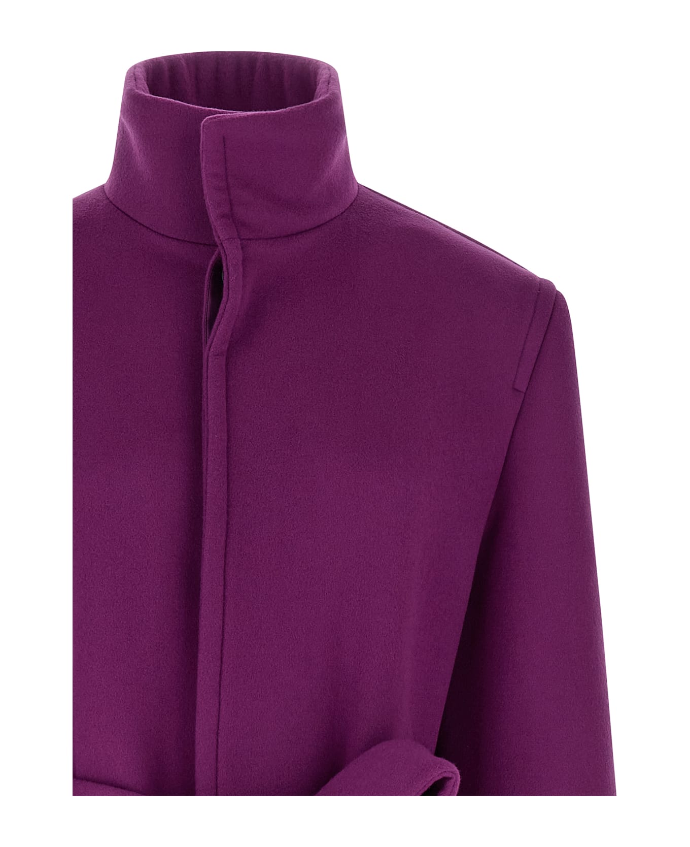 Saint Laurent Double-face Wool Coat - Purple