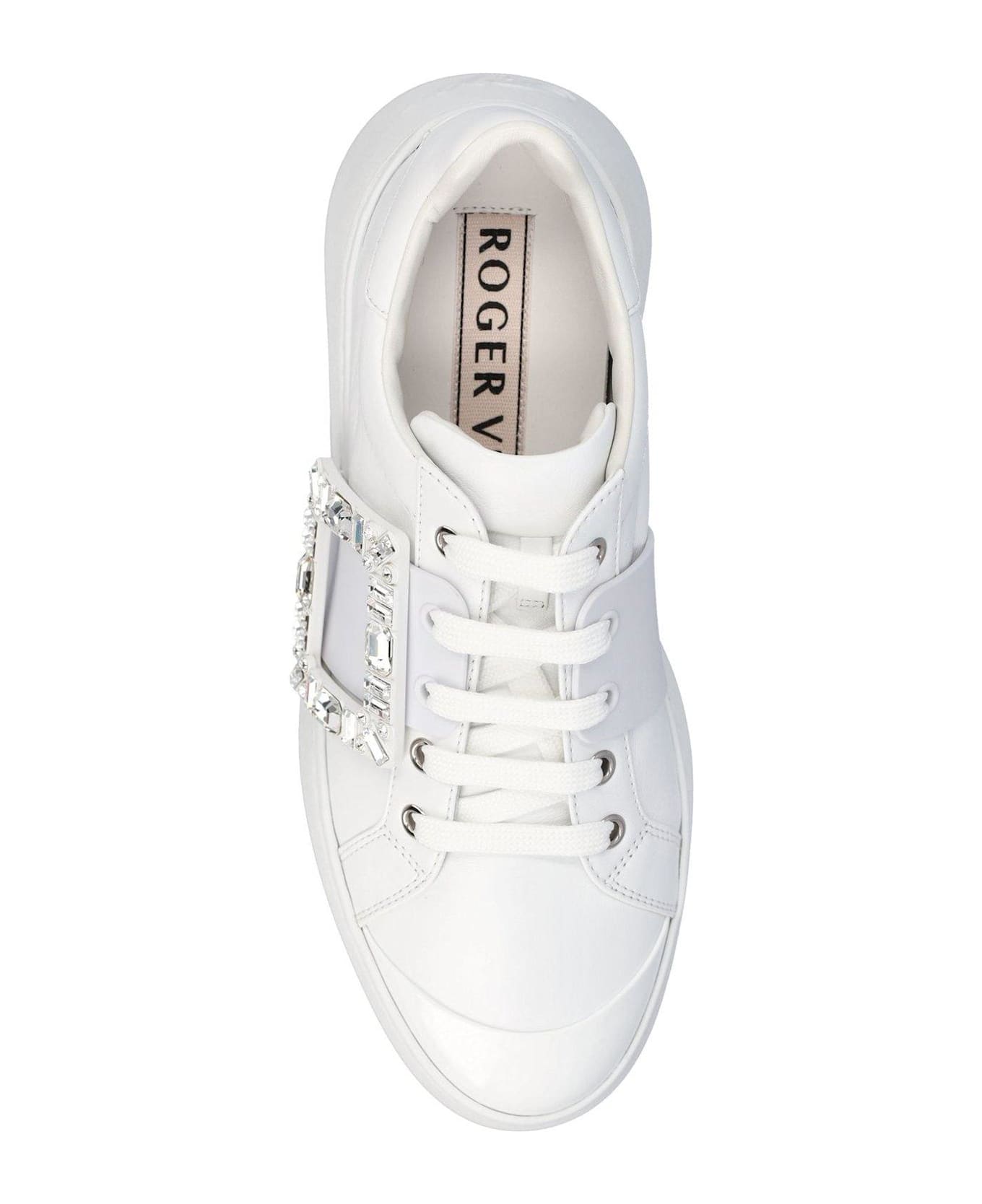 Roger Vivier Viv' Skate Embellished Sneakers - White