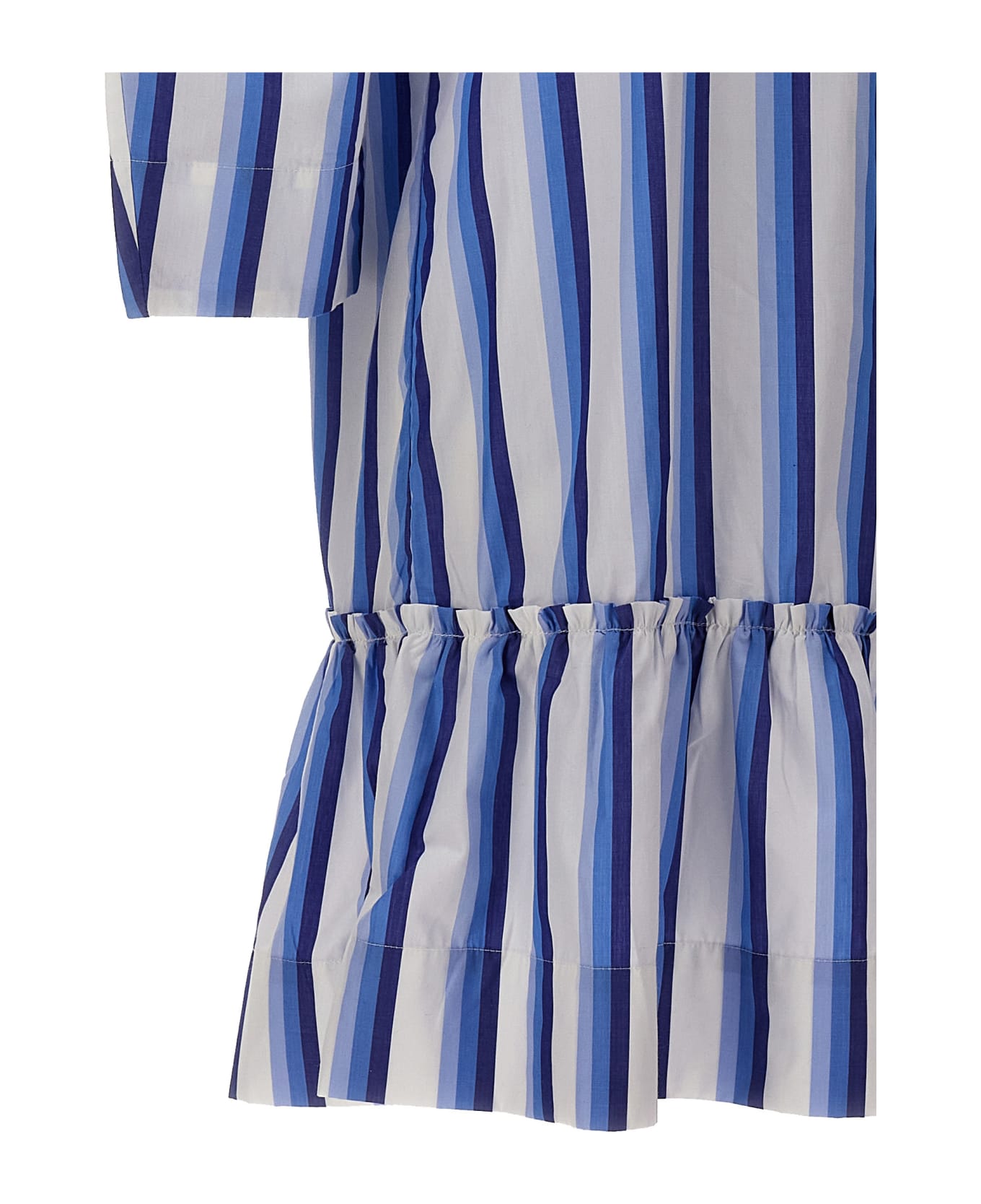 Ganni Striped Shirt Dress - Light Blue