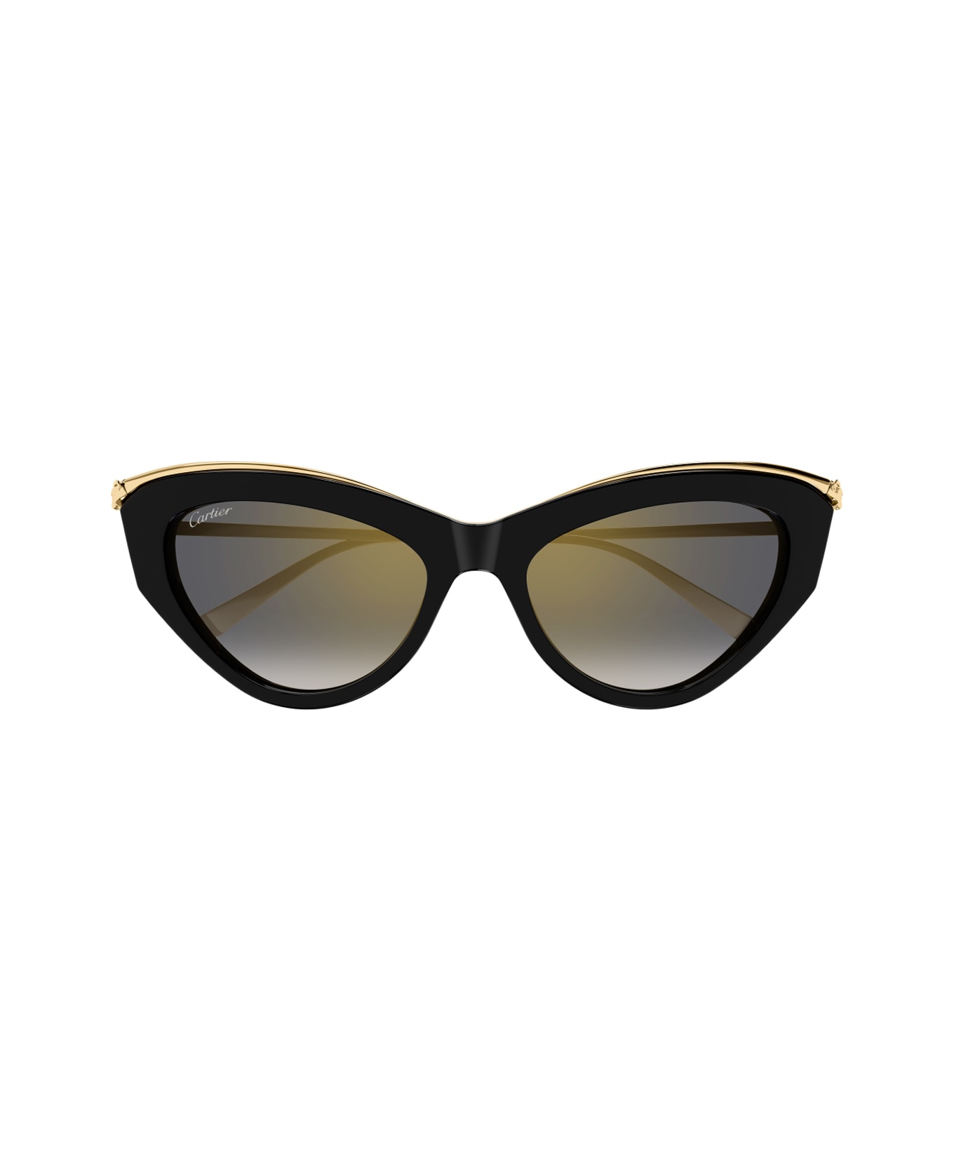 Cartier Eyewear Cartier Ct0596s Panthere De Cartier 001 Black Gold Grey Sunglasses - Nero