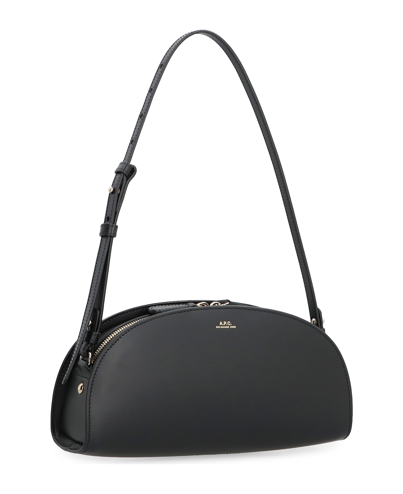 A.P.C. Demi-lune Leather Shoulder Bag - Lzz Black