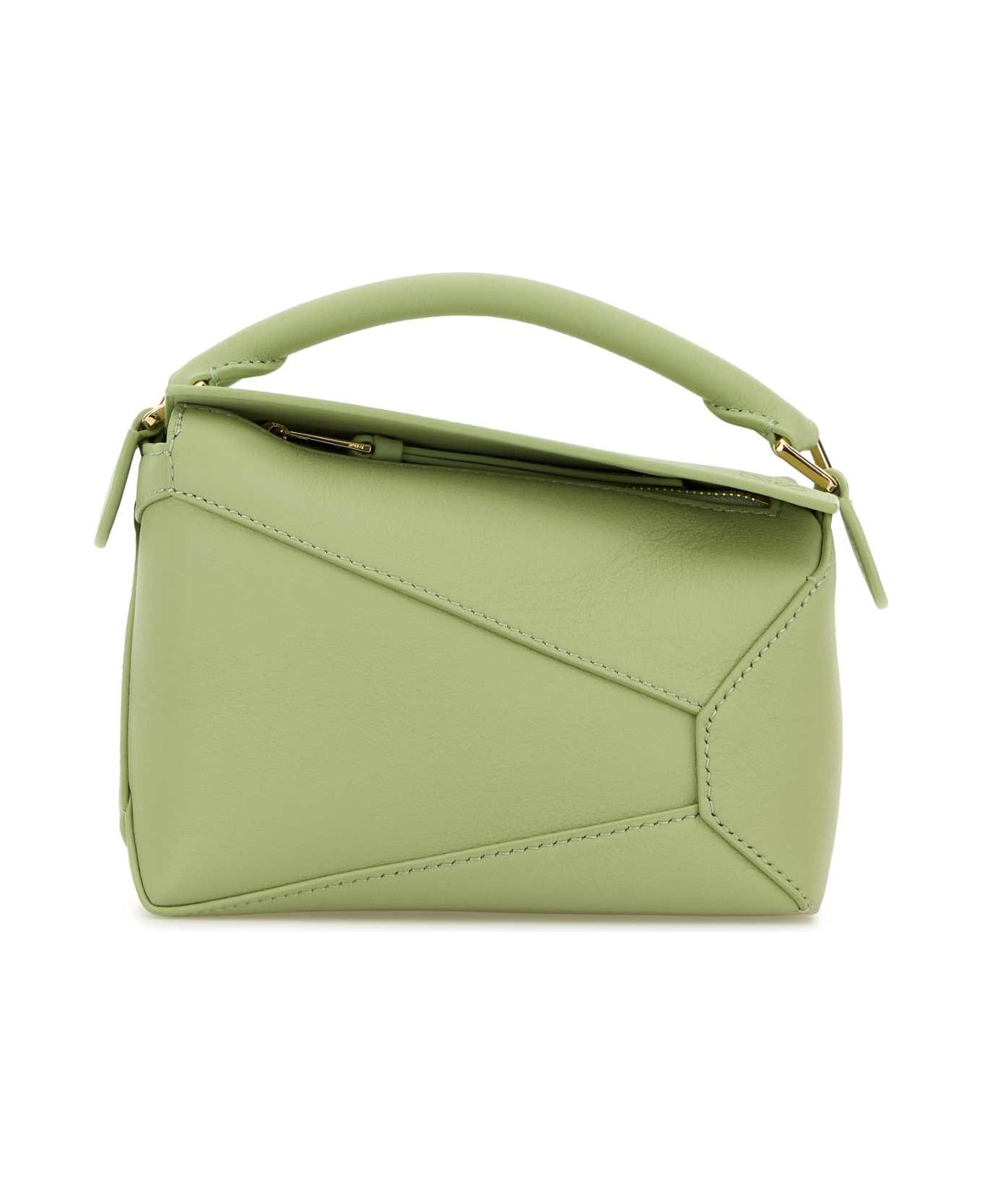 Loewe Pastel Green Leather Mini Puzzle Handbag - LIGHTPEAR