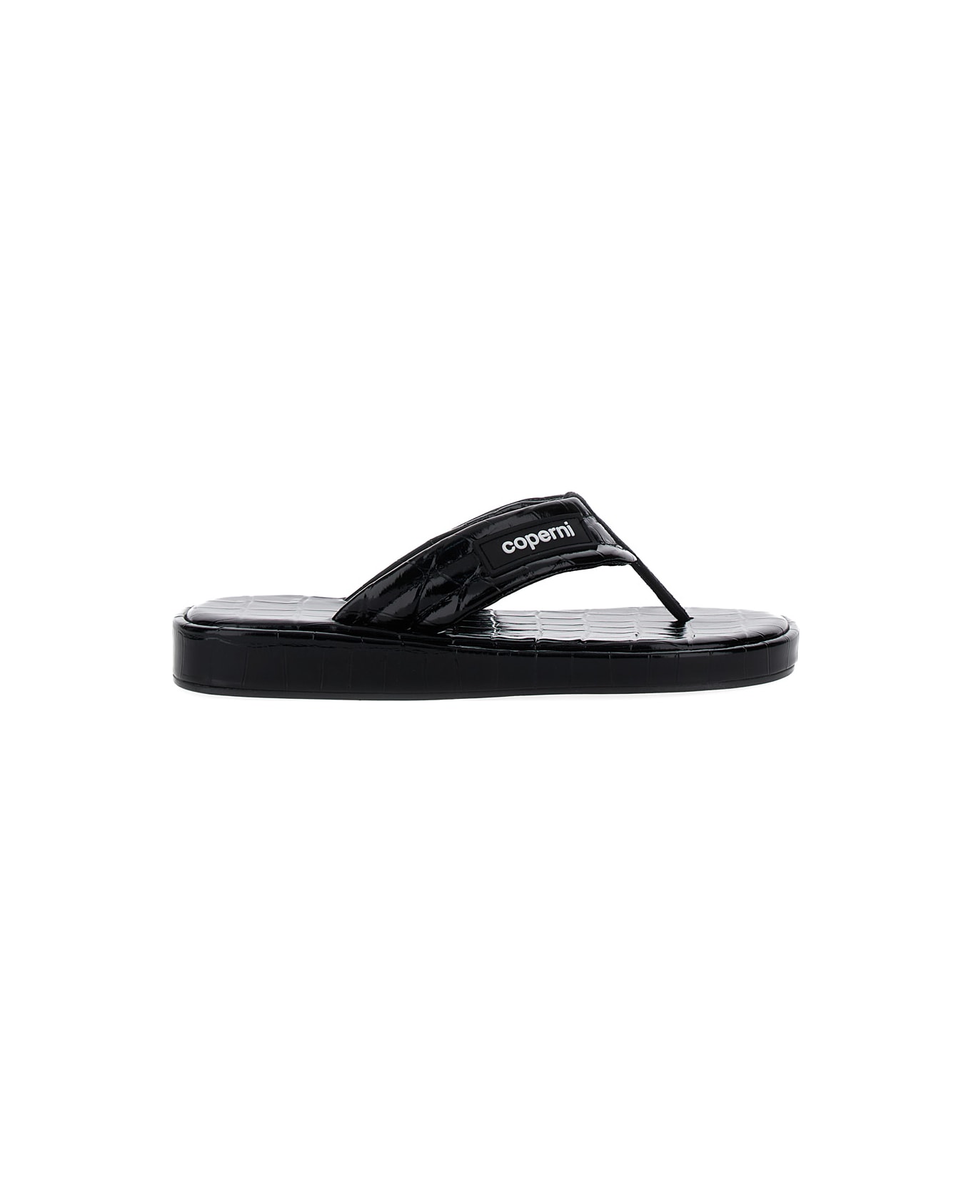 Coperni Croco Branded Flip Flop - Black