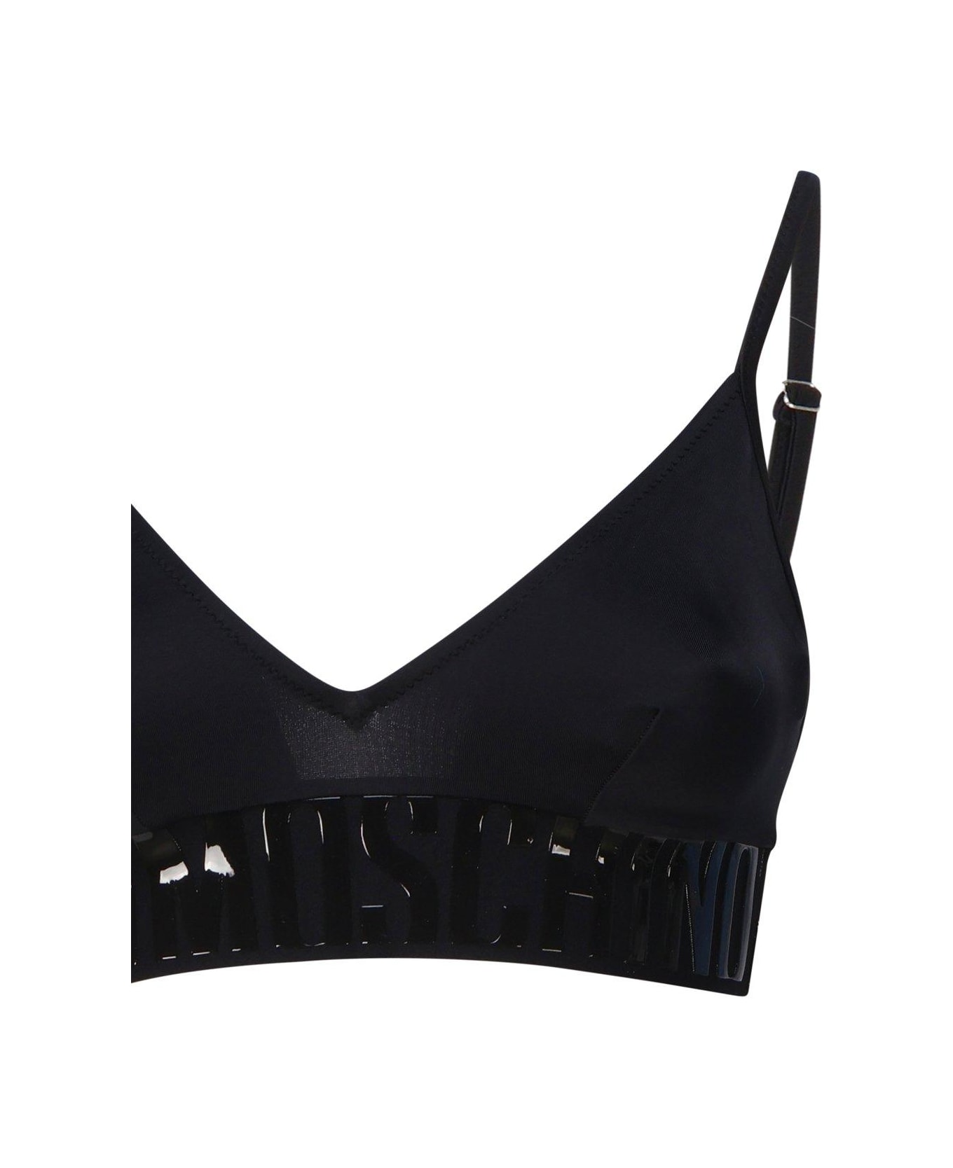 Moschino Logo Underband Bikini Top - Black ブラジャー