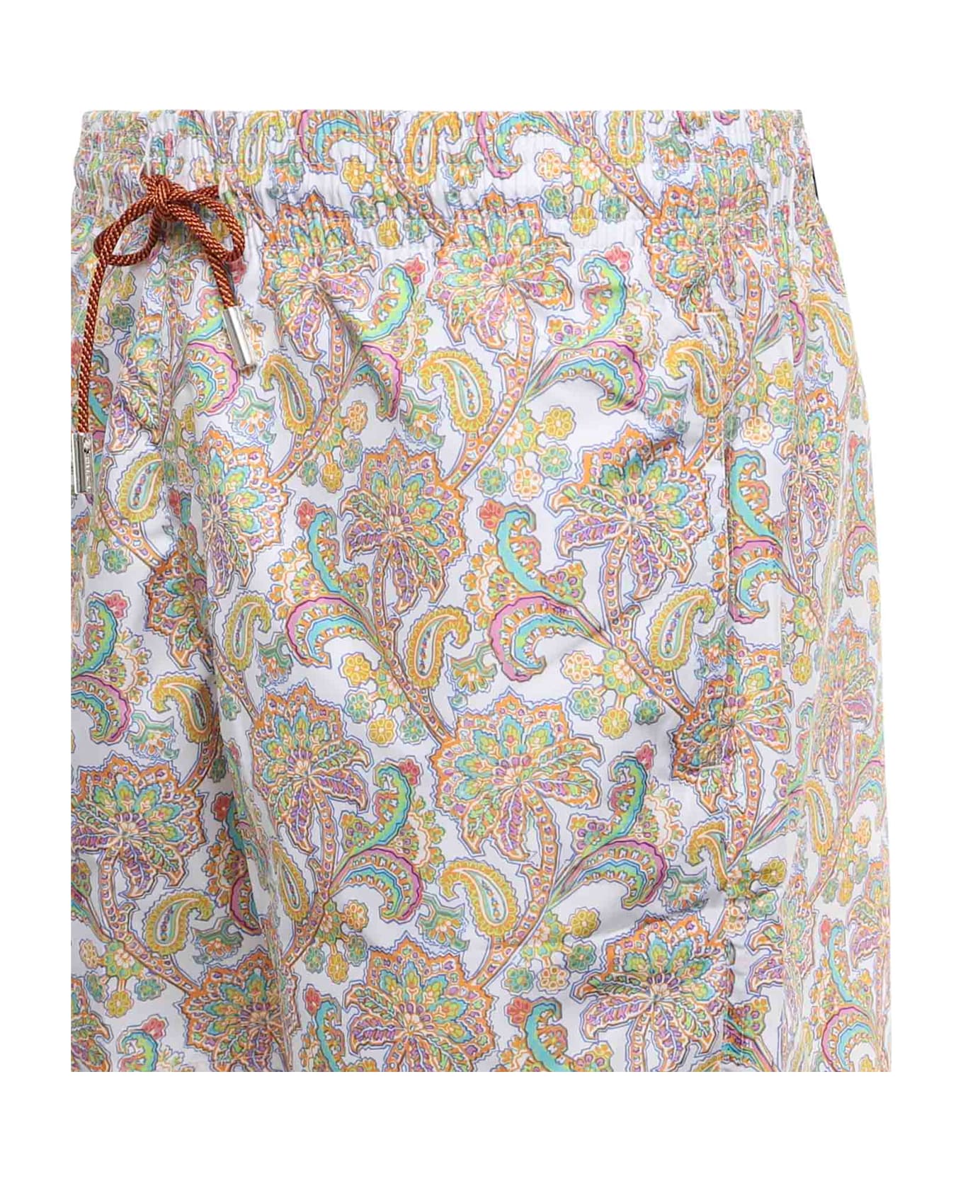 Etro Swim Trunks With Paisley Print - Beige/Multi
