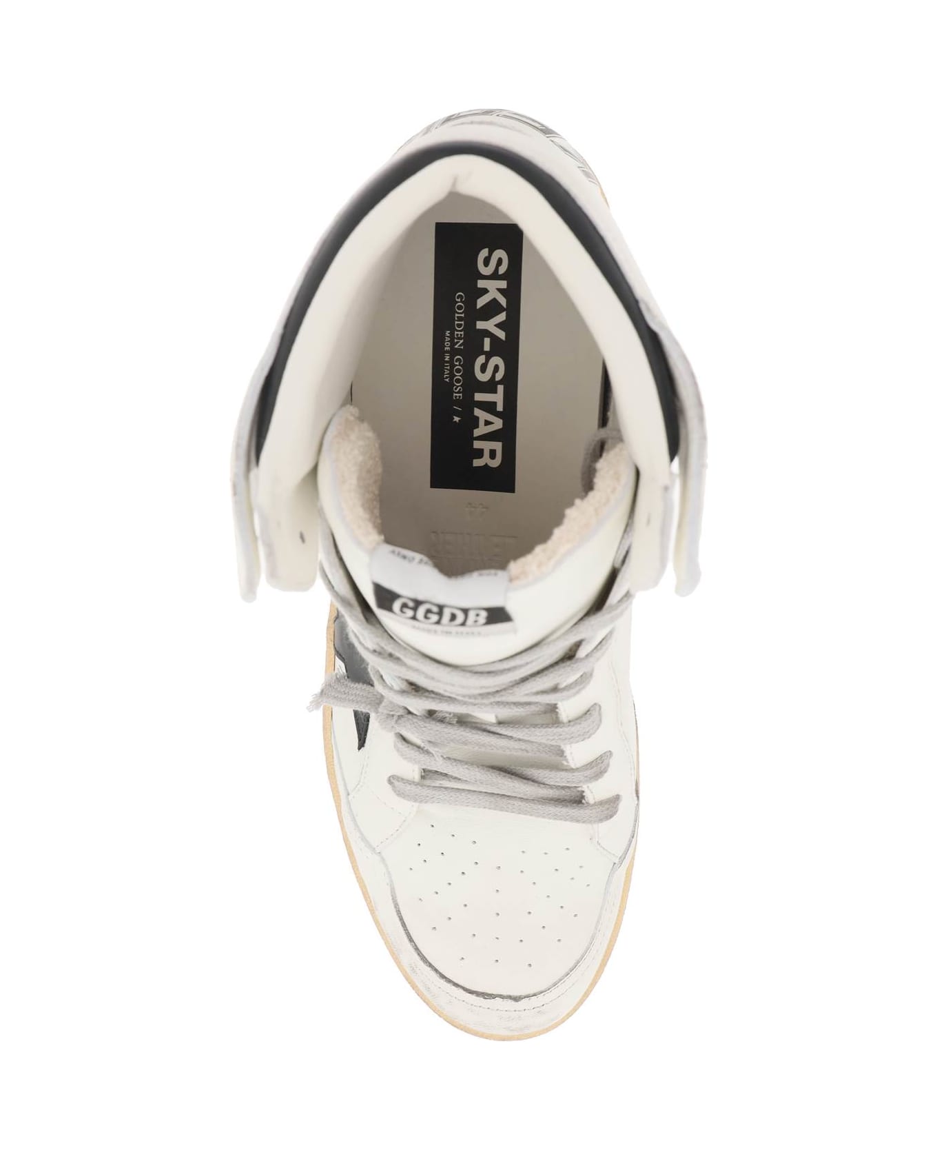 Golden Goose Sky-star Hi-top Sneakers - WHITE BLACK (White)
