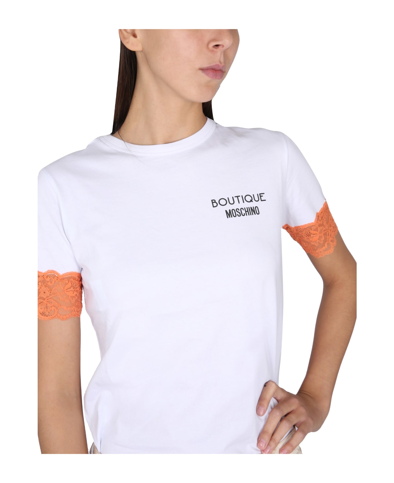 Boutique Moschino T-shirt With Logo - BIANCO