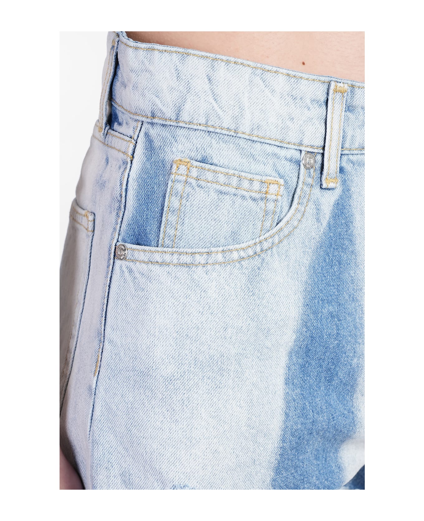 A Paper Kid Shorts In Blue Denim - blue