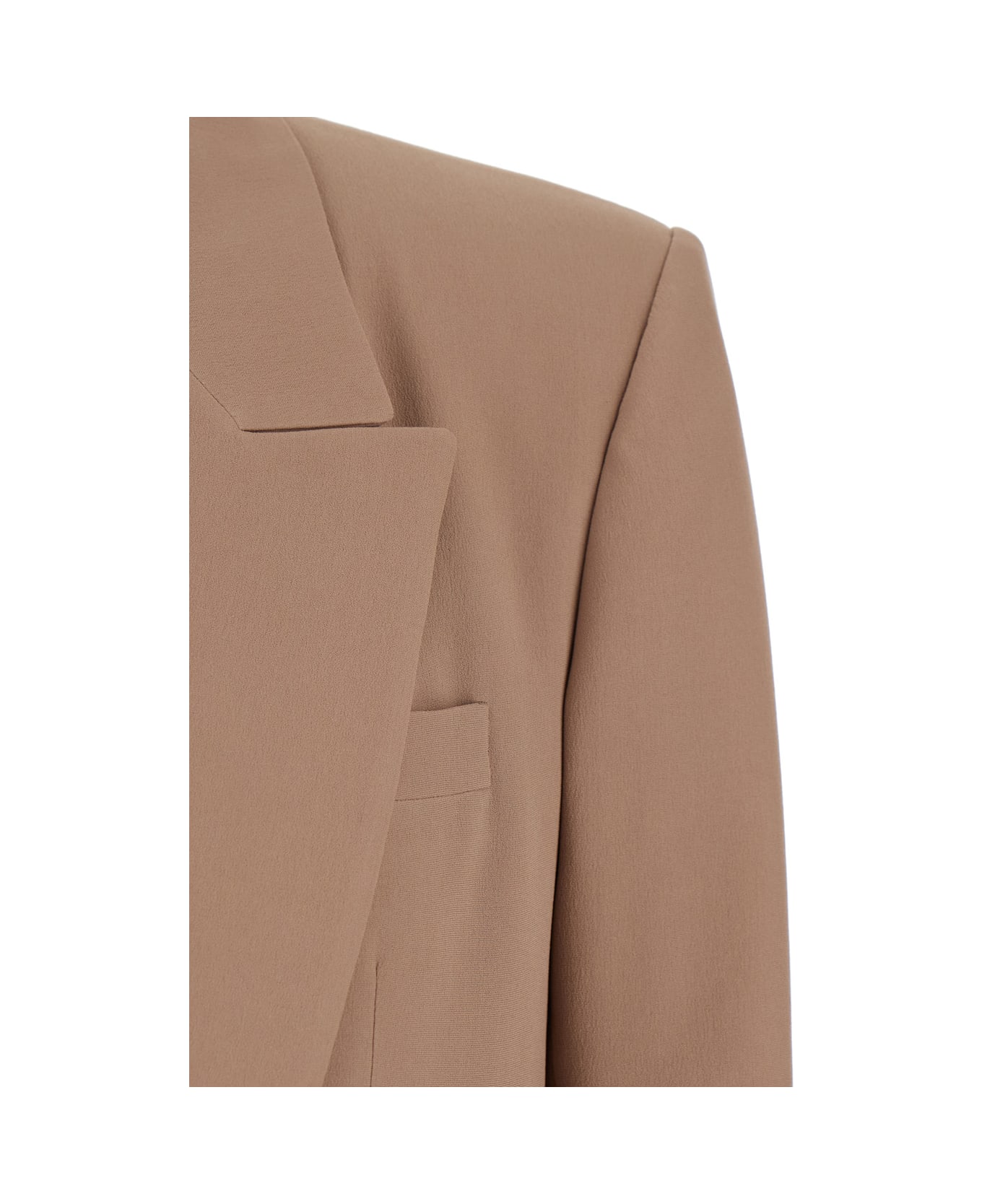 Saint Laurent Beige Single-breasted Jacket With Peak Lapels In Wool Woman - Beige