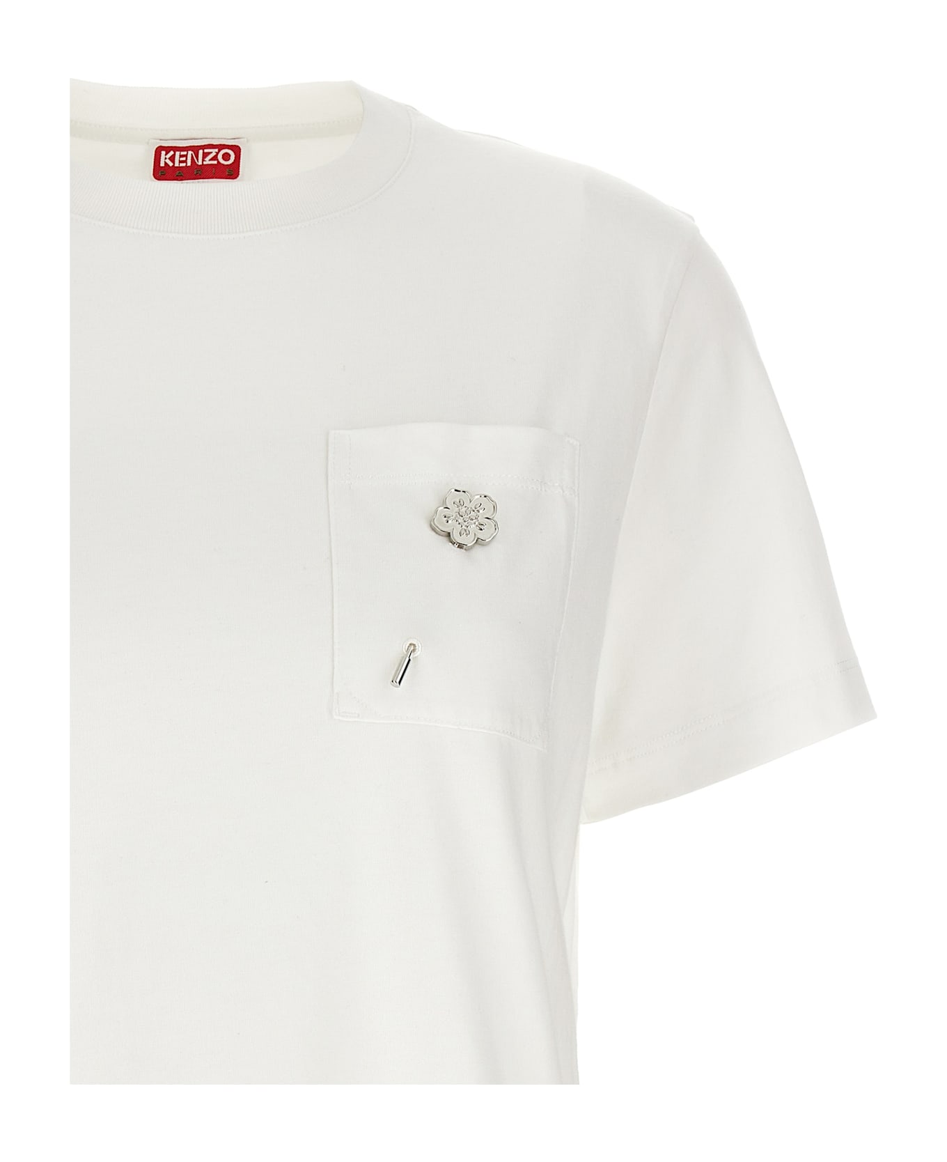 Kenzo Logo Pin T-shirt - OFF WHITE
