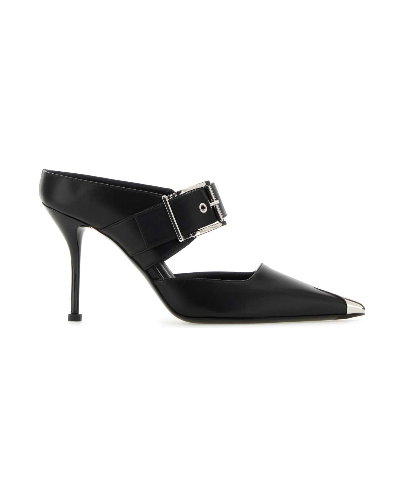 Alexander McQueen Buckle Strapped Pointed-toe Pumps - BLACKSILVER